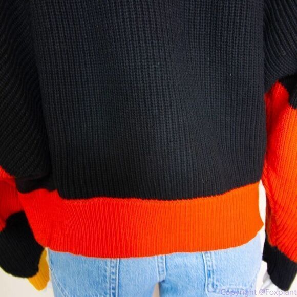 Moon & Madison women's color block cropped sweater,‎ size M - Picture 11 of 16